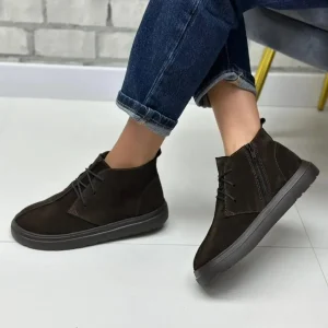 Black Leather Women Ankle Boots Handmade Fall Winter