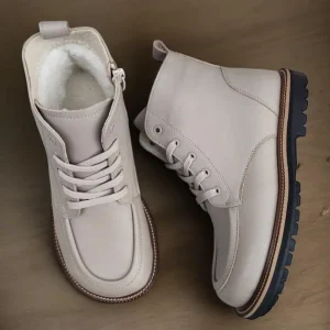 Brown Leather Winter Boots Handmade Anatomical Ankle Boots